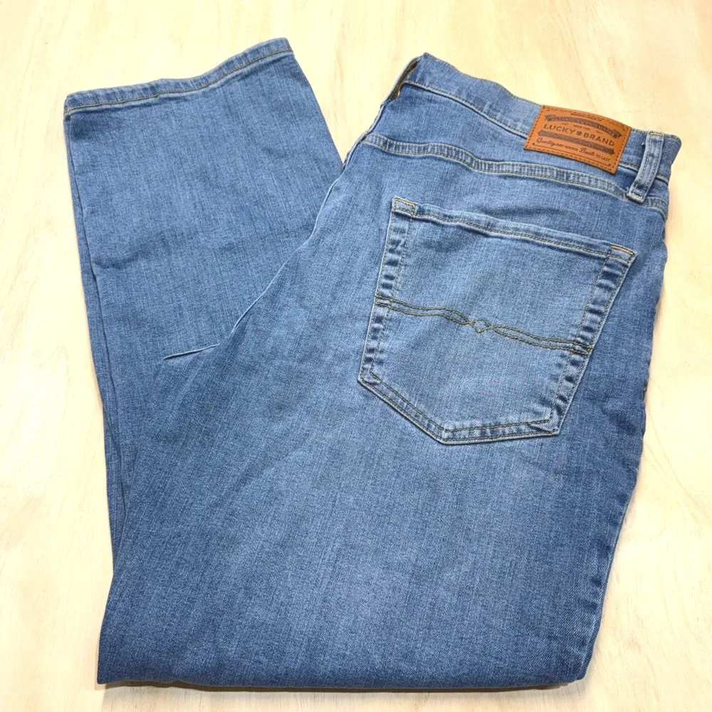 Lucky Brand 223 Straight Leg Men Blue Denim Jeans 36x29 Medium Wash Stretch NWOT